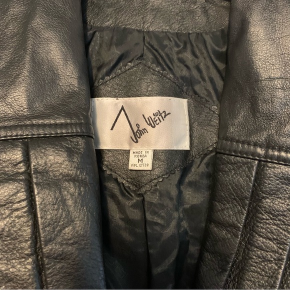 John Weitz Vintage Leather Trench Coat size Medium - Picture 3 of 10